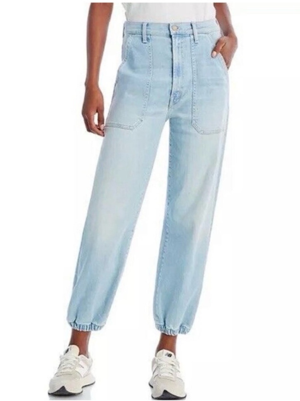 Mother Denim Wrapper Patch Springy Ankle Utility Jeans in Chill Pill Size 28
